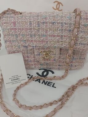 CC Beaute Tweed Baby Pink Chain Crossbody VIP GWP
